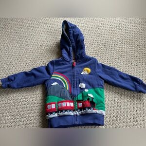 Baby Boden Train Appliqué Hoodie